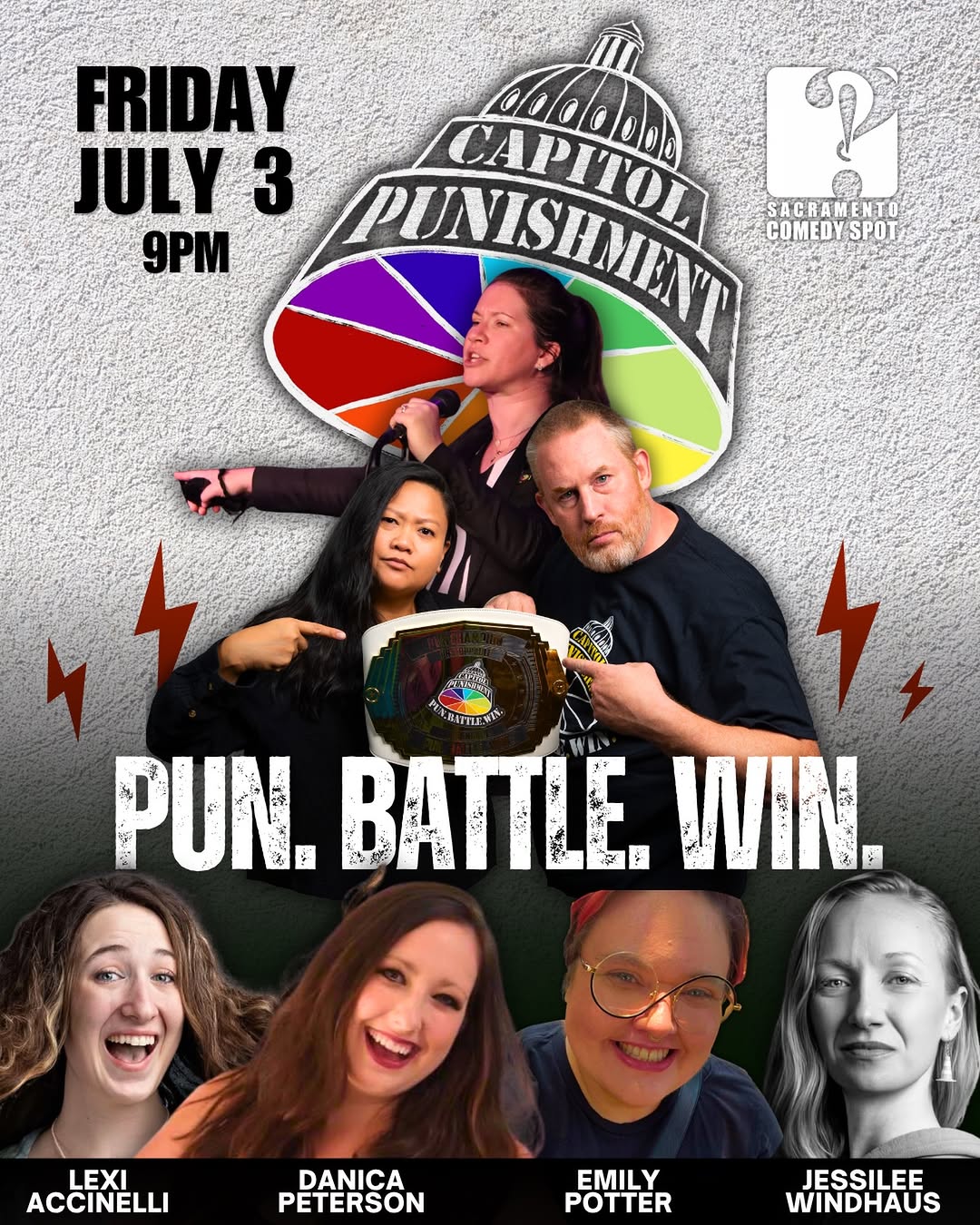 🔥Our July 3 contestants are… @lexi.t.rexi, @dancindanica, @hello_im_emilyp,... at Sacramento Comedy Spot